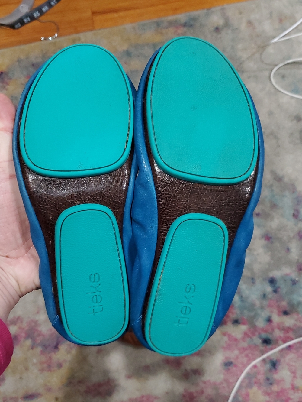 3 Pair Tieks - Silver Lake, Blue, And Brown - Size 9 - Picture 6 of 16